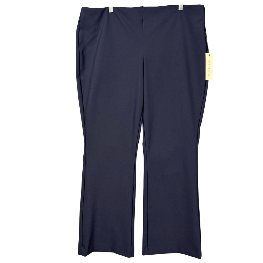 Rachel Zoe Pants Womens 2X Navy Blue Flare Stretch Pull On Ponte Career NWT